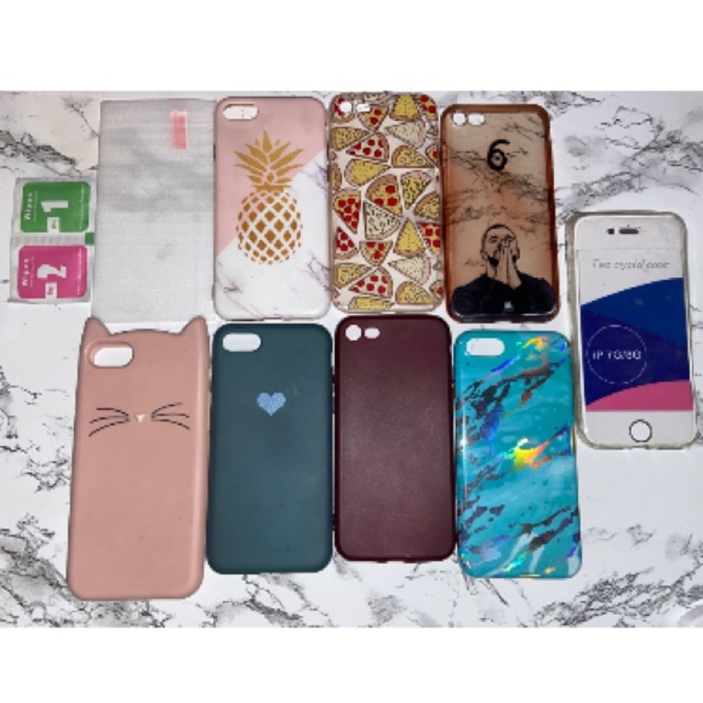 IPHONE 7/8 CASES (8) + SCREEN PROTECTOR